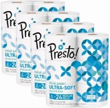 Presto! 308-Sheet Mega Roll Toilet Paper, Ultra-Soft, 24 Count (4 Pack) - $22.25 MSRP