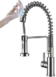 Touch On Kitchen Faucets w/Pull Down Sprayer,Single Handle Kitchen Faucet (Brushed Stainless Steel)