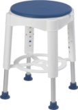 Drive Medical Bath Stool With Padded Rotating Seat, White with Blue Seat (RTL12061M) - $52.02 MSRP