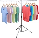 Exilot Foldable Portable Space Saving Clothes Drying Rack, Adjustable High Capacity Stainless Steel