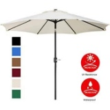 UHINOOS 9 ft Patio Umbrella,Outdoor Umbrella with Crank and 8 Ribs, Ivory - $43.22 MSRP