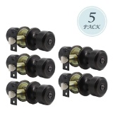 KNOBWELL 5 Pack Interior Door Knobs Privacy Door Knob, Locking Door Knob Oil Rubbed Bronze