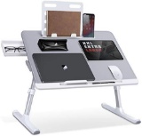 Laptop Bed Tray Desk, SAIJI Adjustable Laptop Stand for Bed, Foldable Laptop Table