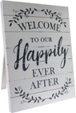 Barnyard Designs Welcome to Our Happily Ever After Sign Rustic Vintage Decor - $44.95 MSRP