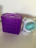Plastic Storage Organizer Box / Mini Fan
