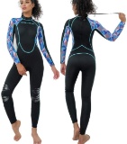 CtriLady Wetsuit, Women Neoprene One Piece Full Diving Suits, Long Sleeve Swimsuit with Back Zipper