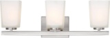 Canarm Hartley 3 Light Vanity, Brushed Nickel with Flat Opal Glass