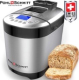 Pohl Schmitt Stainless Steel Bread Machine, 2LB 17-in-1 with Fruit Nut Dispenser, Nonstick Pan