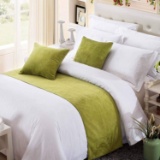 OSVINO Solid Color Chenille Soft, Green 240X50cm for 180cm Bed - $25.99 MSRP