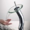 Kraus Single Lever Vessel Glass Waterfall Bathroom Faucet Chrome with Clear Glass Disk $134.95 MSRP