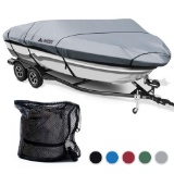 Leader Accessories 300D Polyester 5 Colors Waterproof Trailerable Runabout Boat Cover Fit V-hull