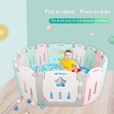 i-BeBe Foldable Baby Playpen 14 Panel Kids Activity Center Toddler Play Yard (Multicolour)