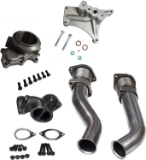 BLACKHORSE-RACING Powerstroke Turbo Diesel With Hardware Bellowed Up Pipe Kit For 1999-2003
