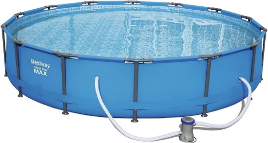 Bestway Steel Pro MAX Swimming Pool Set, 10220 liters, Blue, 14 ft x 33-Inch/4.27 m x 84 cm