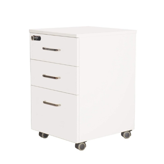 Mobile File Cabinet 3 Drawer Wood Filing Cabinet on Brake Wheels Under Desk Office File Cabinets