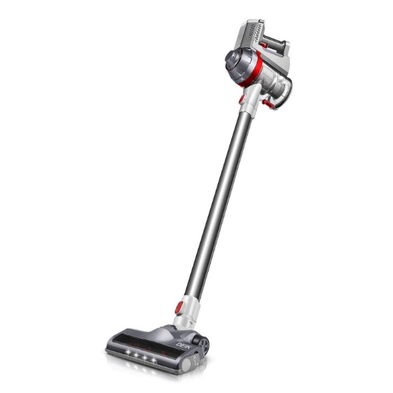 Deik Cordless Vacuum Cleaner, 2in1 Stick Handheld Vacuum with Powerful Suction and LED Brush, Silver