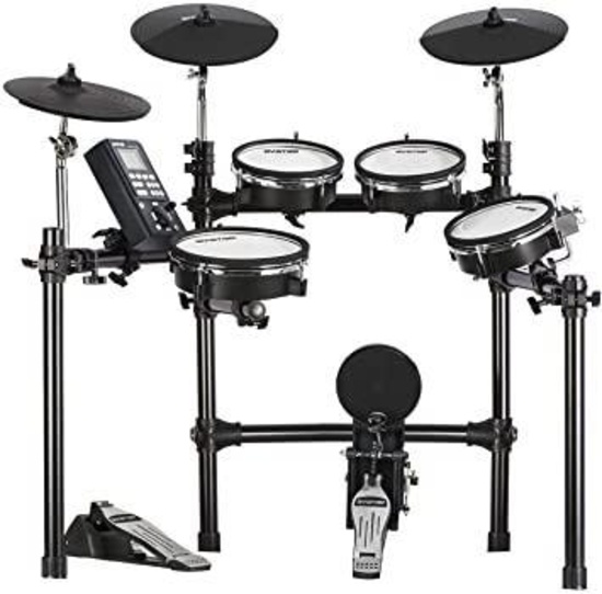 HXW Drums SD201-C Lot of 8 Double-Zone Electric Drums and Cymbals with USB-MIDI Compatible Starter