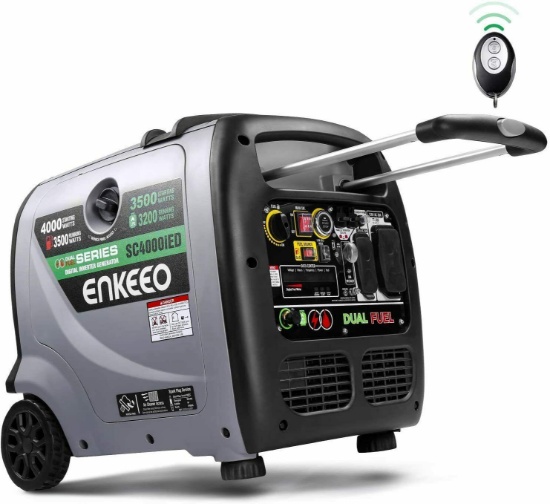 Enkeeo 4,000-W Super Quiet Portable Dual Fuel Inverter Generator w/ Remote Start $1,499.00 MSRP