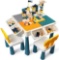 GobiDex 7 in 1 Multi Kids Activity Table Set with 2 Chairs (Macaron) - $75.99 MSRP