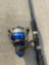 Worm Gear Fishing Rod and Spinning Reel, Blue