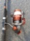 South Bend Worm Gear Fishing Rod and Spinning Reel Combo, Orange