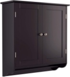 HOMFA Bathroom Wall Cabinet, Over The Toilet Space Saver Storage Cabinet, Dark Brown
