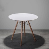 HAYOSNFO Modern Round Dining Table, White