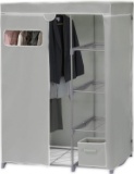 Simple Houseware Freestanding Cloths Garment Organizer Closet with Cover, Silver - $64.87 MSRP