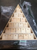 Wooden Advent Calendar Empty DIY-Pre Assembled Empty Drawers Refillable Unfinished