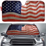 Big Hippo Sun Shade, Windshield Sun Shade American Flag Sunshades Keep Vehicle Cool Protect Your Car