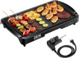 Deik 2-in-1 Indoor Grill Smokeless Coated Non-Stick Pancake Griddle, 5-level Control 1600W (AN-115G)