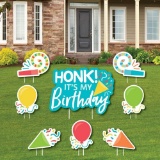 Big Dot of Happiness Honk, It?s My Birthday - Yard Sign and Outdoor Lawn Decorations - Set of 8