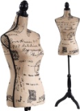 Female Mannequin Torso Dress Form Black Tripod Stand Monogram Style $59.99 MSRP