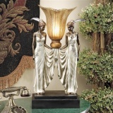 Design Toscano Design Toscano Art Deco Peacock Maidens Sculptural Table Lamp, 20 Inch - $119.99 MSRP