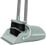 Chouqing Dust Pan and Broom Set, Self-Cleaning with Dustpan Teeth (Jade Green) $21.99 MSRP