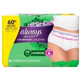 Always Discreet Max Protection Incontinence Underwear, XXL, 22 Count 2 Pack