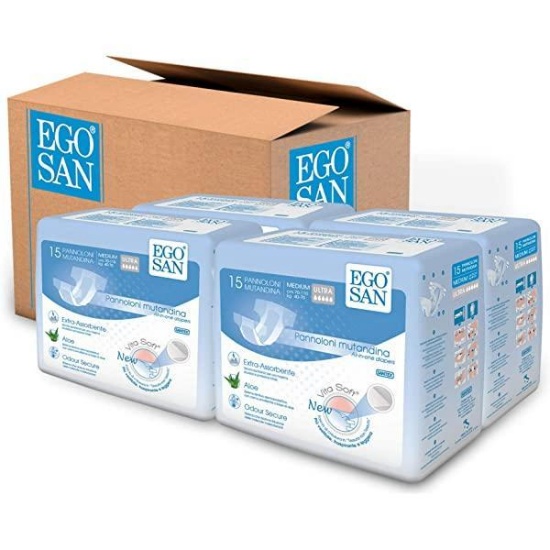 EGOSAN ULTRA Incontinence Disposable Adult Diaper Brief Maximum Absorbency and Adjustable Tabs