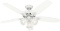 Hunter Builder Plus Indoor Ceiling Fan with Lights and Pull Chain Control, Snow White - $99.99 MSRP