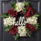 QUNWREATH 19 Inch Front Door Wreath, Red Milk White Hydrangea Wreath, Hello Wreath $49.99 MSRP3264