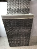 Hand-woven Foldable Rattan Laundry Basket - Grey