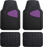 FH Group Purple F11311PURPLE Rubber Floor Mat (Heavy Duty Tall Channel, Full Set Trim to Fit)