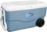 Coleman 100-Quart Xtreme 5-Day Heavy-Duty Cooler with Wheels, Blue - $67.99 MSRP