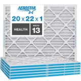 Aerostar Home Max 20x22x1 MERV 13 Pleated Air Filter, Made in the USA, Captures $41.99 MSRP