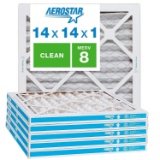 Aerostar Clean House 14x14x1 MERV 8 Pleated Air Filter,6-Pack,White (B01CSWQ45M) - $29.47 MSRP