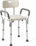 Medline Guardian Shower Chair Bath Seat with Padded Armrests and Back (MDS89745RA)