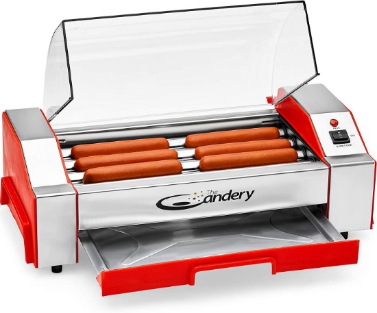 The Candery Hot Dog Roller - Sausage Grill Cooker Machine - 6 Hot Dog Capacity-Household $63.99 MSRP