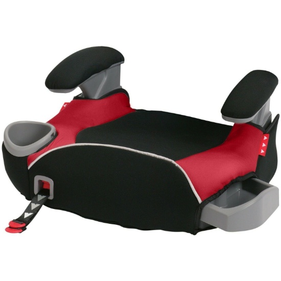 High Back Big Kid Booster Car Seat with Cup Holder and Storage Red Black