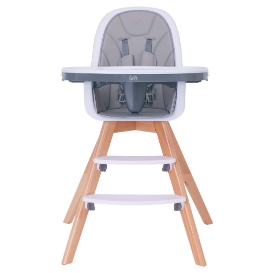Baby High Chair with Double Removable Tray for Baby/Infants/Toddlers, 3-in-1 Wooden High Chair/Boost