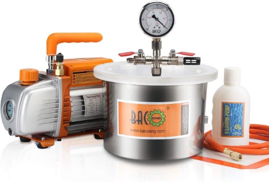 BACOENG 1 1/2 Gallon Vacuum Chamber Kit with 3.6 CFM 1 Stage Vacuum Pump HVAC - $155.99 MSRP