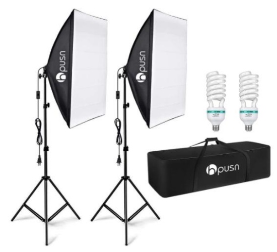 Hpusn Softbox Lighting Kit Professional Studio Photography Equipment Continuous Lighting